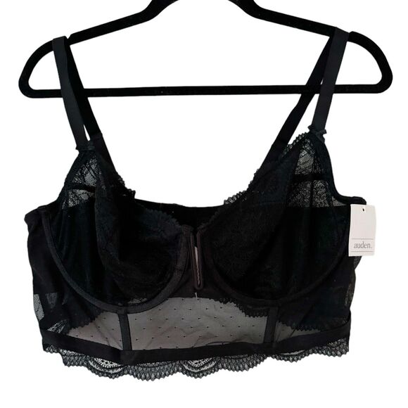 Auden Other - NWT Auden Sheer Black Lace Unlined Sexy Lace Lingerie Bra Women’s Size 2XL